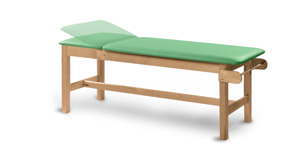 Drewniany stół rehabilitacyjny SR-F do fizykoterapii z regulowanym zagłówkiem