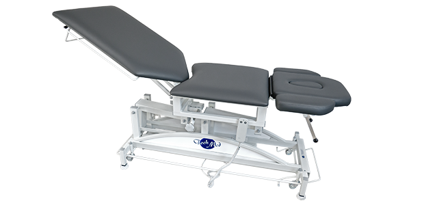Wielofunkcyjny stół rehabilitacyjny 5 sekcyjny SR-I 3D z elektroniczną zmianą wysokości leżyska do terapii manualnej